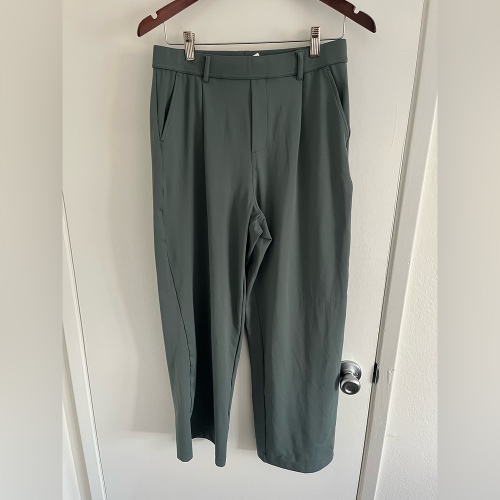 Halara Work Pants M Deep Aquamarine High Waisted Straight Leg Pockets - Picture 2 of 7
